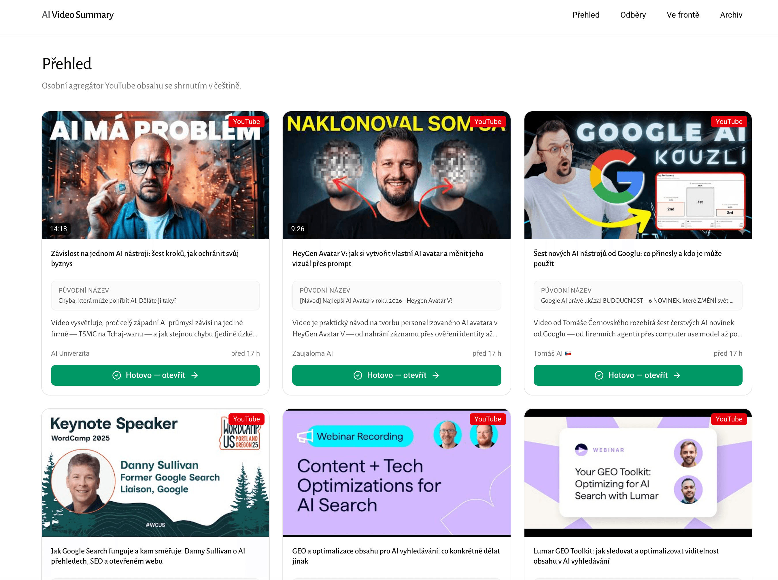 Screenshot — AI Video Summary