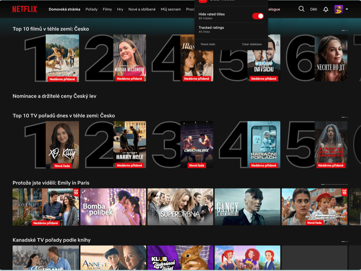 Screenshot — Clear Netflix