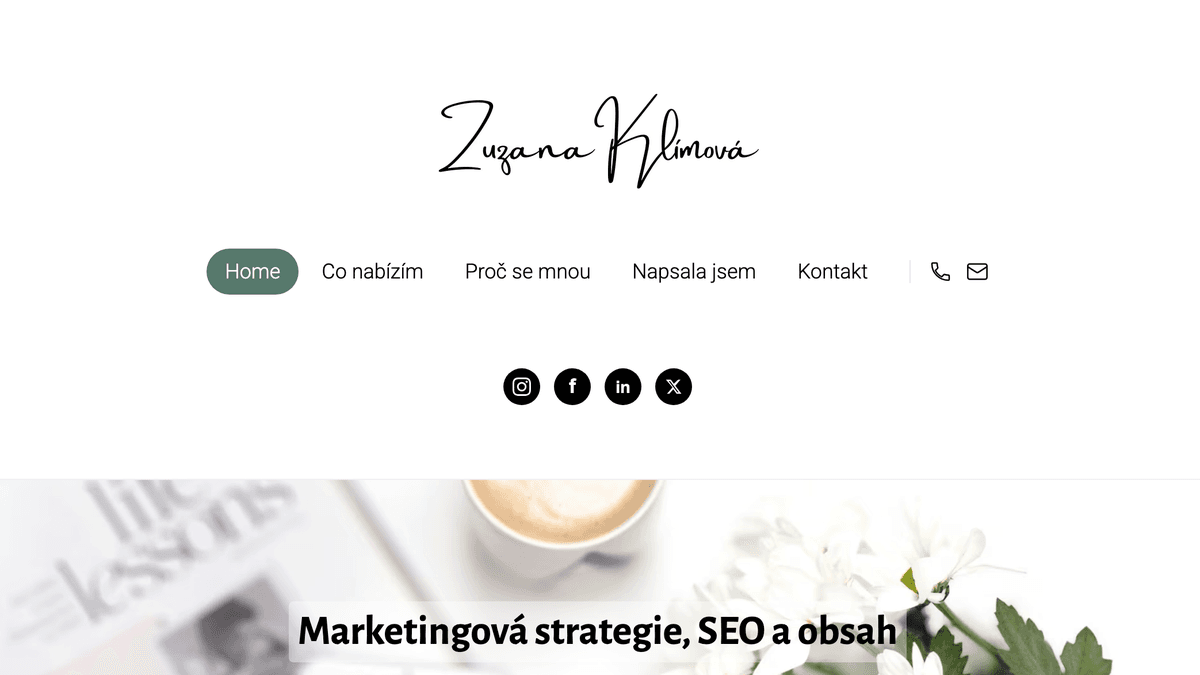 Screenshot — zuzanaklimova.cz